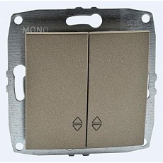 Выключатель проходной двухклавишный без рамки mono electric despina - larissa 500-002323-111